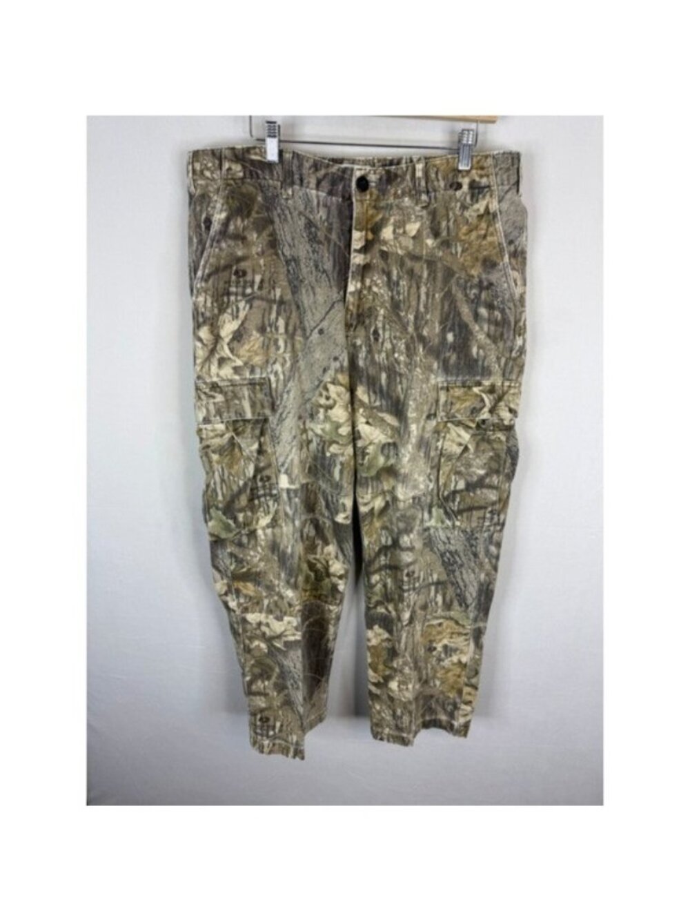 Columbia Mens Mossy Oak Camo Cargo Pants 38x30 Hunting Hiking Break-Up Pattern